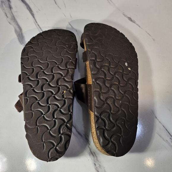 Birkenstock Womens Mayari Brown Leather Toe Loop Slide Casual Sandal EU 38 US 7 - Picture 9 of 14